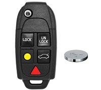 Mando a distancia para llave de coche, 1 carcasa de 5 botones, 1 pieza en bruto NE66 + 1 batería CR2032 para Volvo