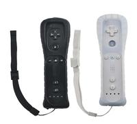 Mando a Distancia Wii: 2x Mandos de Juegos Con Conexión Remota Inalámbrica, Sensor de Movimiento, Gamepad de Repuesto para Consola Wii, Funda de Silicona y Correa de Mano