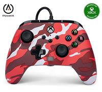 Mando con cable mejorado de PowerA para Xbox Series X|S - Red Camo (Camuflaje rojo)