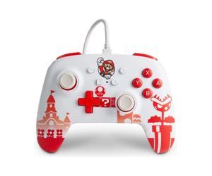 Mando con cable oficial PowerA Super Mario rojo, blanco Nintendo Switch