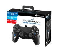 Mando con cable Pro4 black wireds controller - Accessorio para consola PS4 / Slim / Pro / PC / PS3 - Negro
