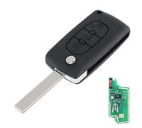 Mando de 3 botones con espadín sin cortar, con botón de luz, chip ID46 y espadín HU83, CE0536