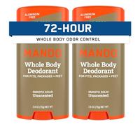 Mando Desodorante de cuerpo completo para hombres, pluma suave y firme, control de olores de 72 horas, sin aluminio, sin carbonato de sodio, seguro para la piel, 600 ml (paquete de 2)