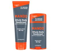 Mando Desodorante de cuerpo completo, tubo de crema invisible y bolígrafo fijo, control de olores durante 72 horas, sin aluminio, sin bicarbonato de sodio, seguro para la piel, tubo de 100 ml