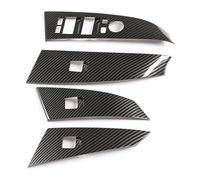 Mando Elevalunas Para BMW E60 2004-2006 ABS Botón Ventana Coche Elevación Vidrio Cubierta De Panel De Interruptores Embellecedor Decoración Interior De Coche(Carbon Fiber Look)