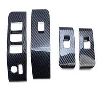 Mando Elevalunas Para Toyota Para Highlander Para Hybrid 2021-2023 Interruptor Elevación Ventana Y Puerta Coche Cubierta Panel Botones Embellecedor Pegatina Interior(Carbon Fiber Color)