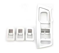 Mando Elevalunas Para VW Para T&iguan 2017-2021 Textura Puerta Ventana Elevalunas Interruptor Botón Cubierta Marco Embellecedor LHD Interior Adhesivo Interior(Plata)