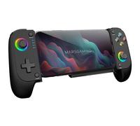 Mars Gaming MGPX, Gamepad Bluetooth 5.0 2en1, RGB Neon, Vibración Dual y Función Turbo, Soporte Smartphone Hasta 6.8", Mando Multifunción Compatible PC, Android, iOS y Consolas, USB-C y Funda, Negro
