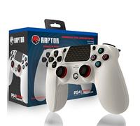 Mando Inalambrico Bluetooth Blanco compatible con PS4 PS3 PC Android Windows gamepad 6 ejes con vibración doble Luz LED Joystick tactil recargable compatible juegos Shooters carreras acción dualshock