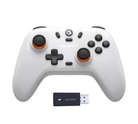 Mando inalámbrico GameSir Nova Lite con Bluetooth, adaptador y cable para Switch, Android, iOS, PC y Steam (blanco con receptor)