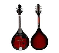 Mandolina Con Estuche Instrumento Mandolina Eléctrica Para Adultos Principiantes Instrumento De Mandolina De Ocho Cuerdas Con Borde Rojo Y Negro Rendimiento Profesional(A)