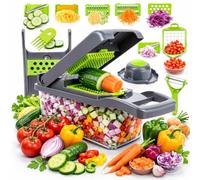 Mandolina de Cocina Profesional, Cortador de Verdura y Picadora de Verduras 16 en 1 - Cortador de Verduras y Picador de Verdura y Frutas - Mandolina Cocina, Cortador y Picadora Verduras