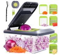 Mandolina de Cocina Profesional Cortador Verdura - Mandolina Verduras con 6 Cuchillas Acero Inoxidable y Guantes de Seguridad, Rallador Verduras