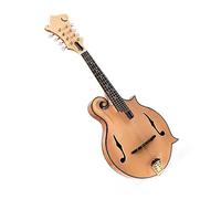 Mandolinas para Principiantes Todo Madera Maciza Estilo F Brillante 8 Cuerdas Mandolina Tapa De Abeto Macizo Diapasón De Ébano