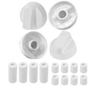Mandos Universales para Horno y Cocina de Gas, Pack de 4 con 12 Adaptadores, Perillas de Control de 6cm para Vitrocerámica, Compatibles con Todas las Marcas, Color Blanco