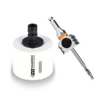 Mandrex FineXcut - Sierra de corona bimetálica 8% aleación de cobalto y 38 mm de profundidad de corte para chapas finas de acero y acrílico, MHB6Q070B+MX200026B, diámetro de 70 mm