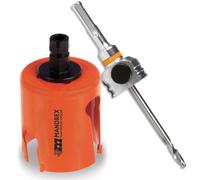 Mandrex - Sierra de corona multiusos SuperXcut con dientes de metal duro, 60 mm de profundidad de corte, con alojamiento, MHMQ0056B+MX200020SB | 56 mm de diámetro