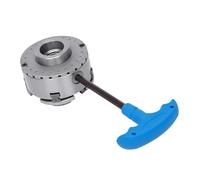 Mandril autocentrado de 4 mordazas, rosca M33, para banco giratorio de madera, 96 mm de diámetro, 45-81 mm, sujeción exterior 32-67 mm, acero 40Cr hasta 3000 rpm, incluye 2 llaves