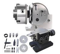 Mandril De 4/5/6/8 Pulgadas Con Contrapunto, Placas Divisorias, Fresadora CNC, Cabezal Indexación Giratorio 0-90°, 3 Mandíbulas, For Perforación(5in/125mm)