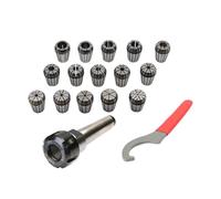 Mandril de fresado ER25, 16 Uds. + 1 Uds. Mango cónico Morse MT2 ER25 M12 + 1 Uds. Llave ER25 for herramientas, mango de herramienta de abrazadera(MTB4-ER25 (11pcs))