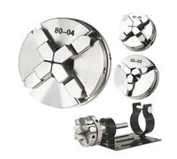 Mandril de torno autocentrante manual de mandíbula de 3/4 for carpintería - Accesorio mecanizado CNC for tornos de metal y madera de bricolaje(80mm 4jaw)