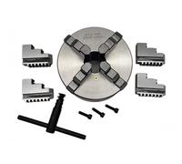 Mandril de torno de 4 mordazas Zilynhom K12-160 | Mandril de torno CNC/metal de acero endurecido de 160 mm | Mordaza independiente para piezas de paredes delgadas y herramientas de corte Máx. 2500 RPM