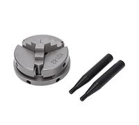 Mandril de torno manual de 3 mordazas - Accesorio para máquina herramienta de acero 45 de 2,5 pulgadas de diámetro - Opciones de montaje dual con montaje central de cilindro corto