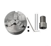 Mandril de torno manual de aleación de 3 mandíbulas autocentrante con pernos de montaje en W, herramienta de molienda para carpintería, acero de alto carbono, dispositivo de sujeción preciso (8 mm)