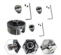 Mandril manual de torno de 3 mandíbulas con funcionalidad de autocentrado para uso en torno de madera e inclusión de hardware de montaje estándar (portabro+varilla de 5 mm)