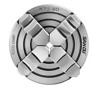 Mandril para Torno 4 Mordazas,Torno Chuck Mandril Portabrocas para Torno Metal 4000r / Min Reversible e Independiente Con Llave Hexagonal y Tornillos