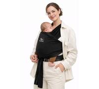 manduca SLING Fular Portabebes Bandolera elástica/Fular Porta-Bebé, Algodón Orgánico, para recién nacidos y niños pequeños (3,5-15kg) - Black