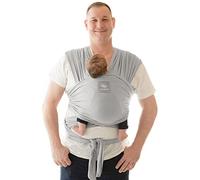 manduca SLING Fular Portabebes Bandolera elástica/Fular Porta-Bebé, Algodón Orgánico, para recién nacidos y niños pequeños (3,5-15kg) - Lightgrey