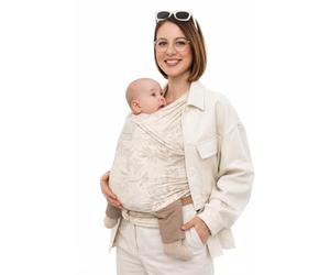 manduca SLING Fular Portabebes Bandolera elástica/Fular Porta-Bebé, Algodón Orgánico, para recién nacidos y niños pequeños (3,5-15kg) - Botanic Vanilla