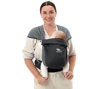 manduca Twist - Mochila Fular Portabebés - Con Correa de Ajuste Suave - Para Bebés Desde Recién Nacido y Niños Hasta los 15 Kg - Algodón Ecológico - Negro antracita