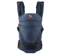 manduca XT - Mochila Portabebés Expandible - Para Bebés desde Recién Nacido y Niños Pequeños - Algodón Orgánico - Para Porteo Frontal, a la Cadera y a la Espalda - Denimblue-toffee