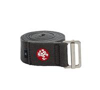 Manduka AligN Correa de yoga de algodón ligero, seguro, soporte antideslizante, 4,45 cm de ancho x 305 cm, gris trueno