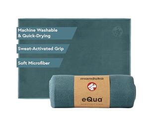 Manduka eQua - Toalla de Mano para Yoga, Microfibra de Secado rápido, Ligera, Accesorios de Yoga fáciles de Viajar, 40 cm, Color Salvia sólida