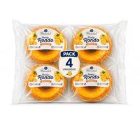 Mandul Family Rondo Naranja Pack de 4 | Bizcocho Sabor Naranja Tipo Roscón | Pastel Dulce para Desayunos y Meriendas
