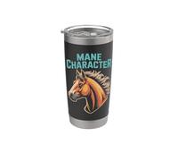 Mane Character Horse Trainer Arte Gráfico Vaso térmico de acero inoxidable de doble pared