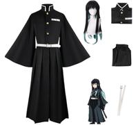 MANE MODE Anime Tokitou Muichirou Cosplay Disfraz De Fiesta De Halloween Traje De Kimono Conjunto Completo Con Peluca (Tokitou Muichirou,XXL)