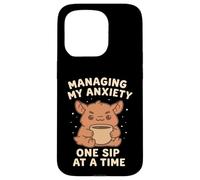 Manejando mi ansiedad Un sorbo a la Vez Arte Kawaii Carcasa para iPhone 15 Pro