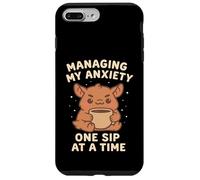 Manejando mi ansiedad Un sorbo a la Vez Arte Kawaii Carcasa para iPhone 7 Plus/8 Plus