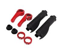 Manejo de bicicletas ARRESTES ERGONONONONONONOMIC No Slip Combinación de cuernos de goma duradera para el Hanebar Scooter de montaña (Rojo)