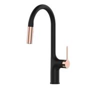 Manejo de Tres Funciones de latón de Tres Funciones Crane Caliente y fría Crane de la grifa montada en el Grifo de la Cocina del Grifo de la Mezcla de Grifo (Oro Rosa Negro V62)