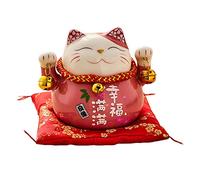 Maneki Neko - Alcancía de gato de la buena suerte, adorno de fortuna Kawaii Happiness