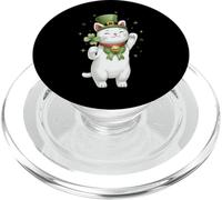 Maneki Neko Gato Japonés Día de San Patricio Leprechaun Irlanda PopSockets PopGrip para MagSafe