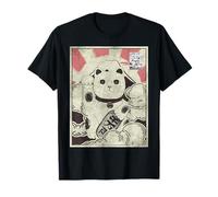 Maneki Neko Gato Sello de Correos Japanese Aesthetic Camiseta