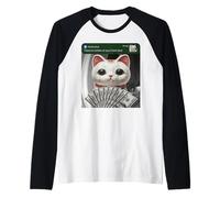 Maneki Neko Hay Movimiento en tu Puerta de Entrada Gato japonés Camiseta Manga Raglan