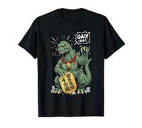 Maneki Neko Kaiju Monstruo Japonés Gato Suerte Anime Parodia Camiseta
