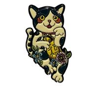 Maneki-neko Lucky Beckoning - Broche esmaltado para chaqueta, bolsa de mano, esmalte, sin piedras preciosas, Esmalte, Sin piedras preciosas